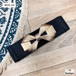Đai váy liền, đai đầm liền, áo sơ mi, áo blazer, jumpsuit, bản rộng, chun co giãn, móc khóa họa tiết nơ thắt W70
