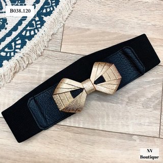 Đai váy liền, đai đầm liền, áo sơ mi, áo blazer, jumpsuit, bản rộng, chun co giãn, móc khóa họa tiết nơ thắt W70