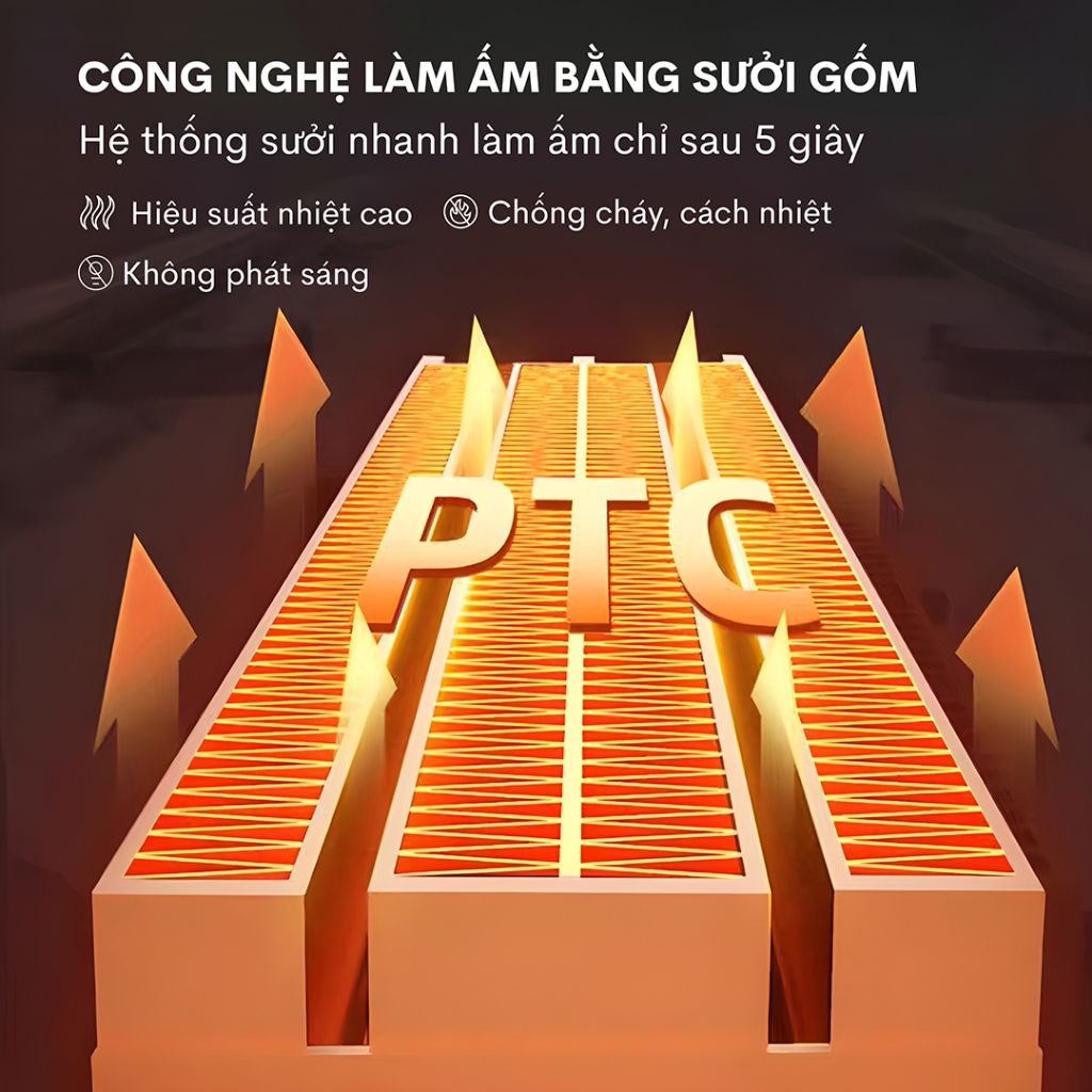 Máy sưởi gốm FH6000 tích hợp tạo ẩm FUJIHOME Nhập Khẩu điều khiển từ xa, quạt sưởi tiết kiệm điện heater