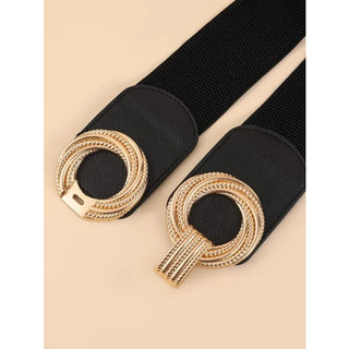 Đai váy liền, đai đầm liền, áo sơ mi, áo blazer, jumpsuit, bản rộng, chun co giãn, mặt họa tiết vòng tròn bện W80