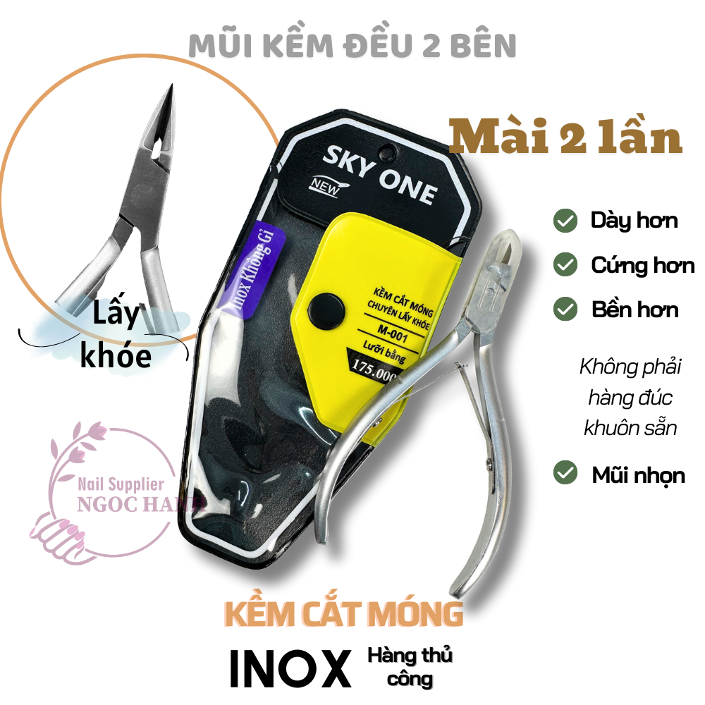 Kềm cắt móng khóe inox mũi nhọn lưỡi bằng, chuyên cắt khóe trong,khóe ...