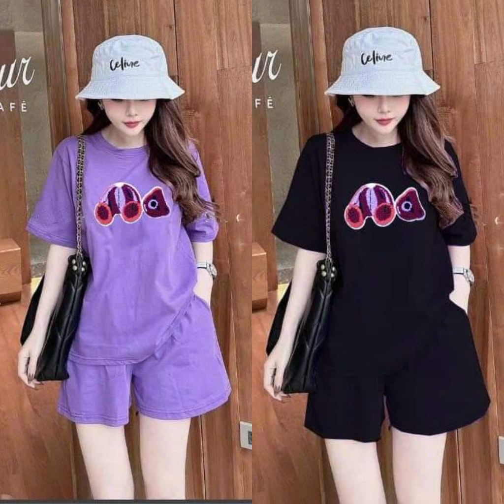 Đồ bộ đùi nữ mặc nhà rẻ đẹp mùa hè set đồ nữ bộ quần áo cộc nữ 3 SIZE 45-75KG bigsize chất thun cotton in gấu cụt màu