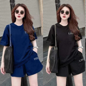 Set bộ đùi nữ mặc nhà rẻ đẹp mùa hè bộ đùi nữ bộ quần áo nữ 3 SIZE 45-75KG bigsize chất thun cotton in Lise