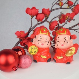 Ông thần tài mini trang trí tháp bánh tài lộc,phụ kiện trang trí Tết,decor nhà cửa { H }