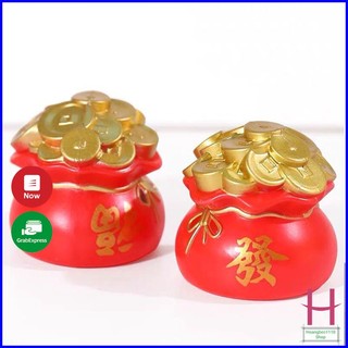 Hũ tiền vàng nhựa mini 5x5cm trang trí tháp bánh tài lộc,phụ kiện trang trí Tết,decor nhà cửa { H }