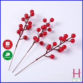 Cành đào đông đỏ mini 20cm 12 quả bóng đẹp trang trí tháp nước tháp tài lộc,bánh kem,giỏ quà Tết,phụ kiện chụp ảnh { H }