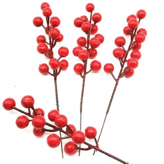Cành đào đông đỏ mini 20cm 12 quả bóng đẹp trang trí tháp nước tháp tài lộc,bánh kem,giỏ quà Tết,phụ kiện chụp ảnh { H }