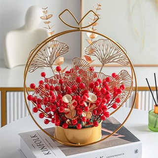 Cành đào đông đỏ mini 20cm 12 quả bóng đẹp trang trí tháp nước tháp tài lộc,bánh kem,giỏ quà Tết,phụ kiện chụp ảnh { H }