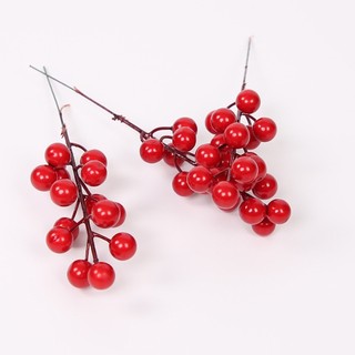Cành đào đông đỏ mini 20cm 12 quả bóng đẹp trang trí tháp nước tháp tài lộc,bánh kem,giỏ quà Tết,phụ kiện chụp ảnh { H }