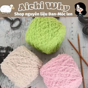 Len bông xù cuộn to 100g sợi 4mm