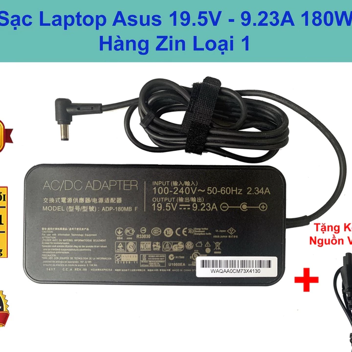 🌟CŨ ZIN🌟 Sạc Laptop MSI Asus 19.5V 9.23A 180W Fx502 Fx503 G75 GL502 GL702 GL753 Gl552 G750 G751 G752 N750 GFX72 A45 G2