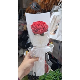 Bó hoa hồng len 1 bông