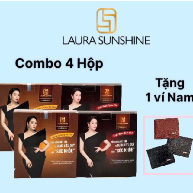 Combo 4 Hộp Cafe Laura 2 vị (Nấm Linh Chi + Đông Trùng Hạ Thảo )