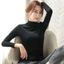 Áo giữ nhiệt nữ dài tay chất cotton co giãn lót nỉ cổ 3 phân ,áo thun lạnh phong cách Hàn Quốc