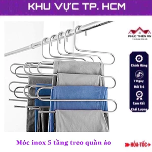 Móc inox 5 tầng treo quần áo, treo khăn - đa năng, tiện dụng