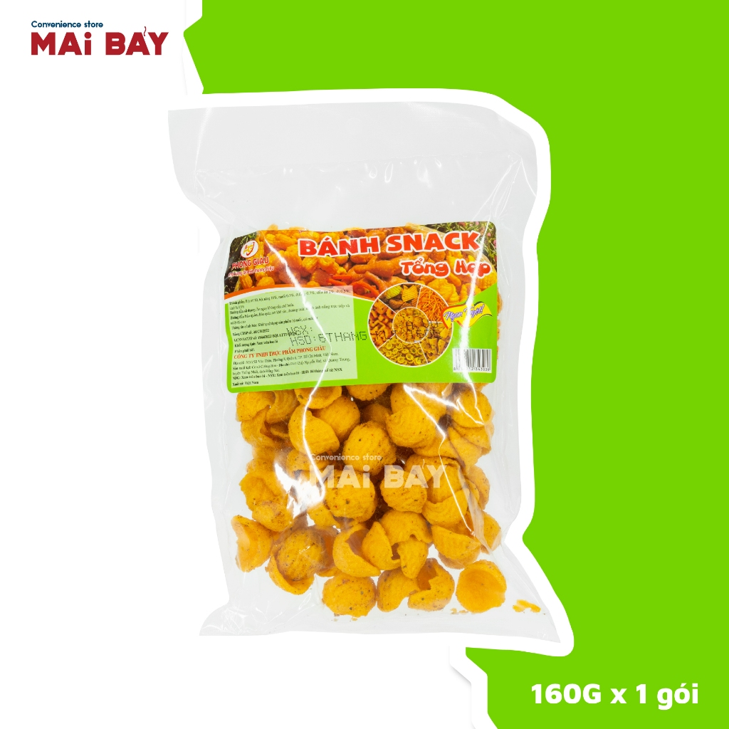 [GIAO NHANH 1H] CHÍNH HÃNG Bánh Snack Vỏ Sò Vị Mặn Phong Giàu 160g x 4 ...