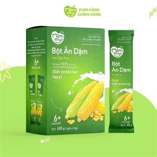 Bột ăn dặm Mămmy đầy đủ cho bé gồm bột sữa yến mạch, sữa bắp non, cháo sườn heo, gà hầm/ hộp 140g