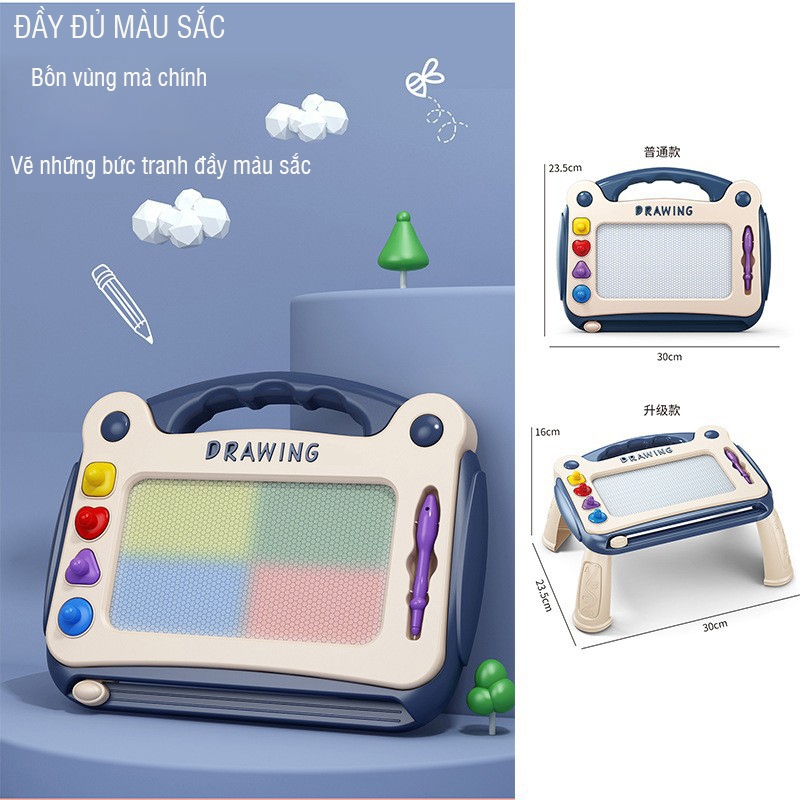 Bảng vẽ tự xóa thông minh có chân bàn, bảng từ tính tập viết, tập vẽ cho bé