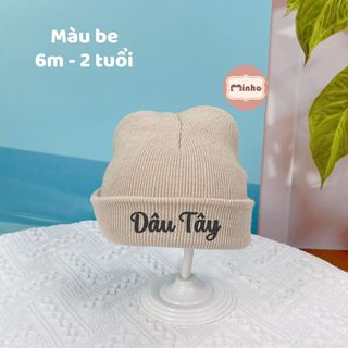 Mũ len ống THÊU TÊN cho bé 1 đến 5 tuổi