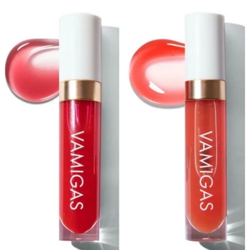 Bộ 2 Son gloss bóng dưỡng - cặp fullsize 368k - có màu Dạng dầu oil có màu - Vamigas - ( 2 Cây 2 màu )