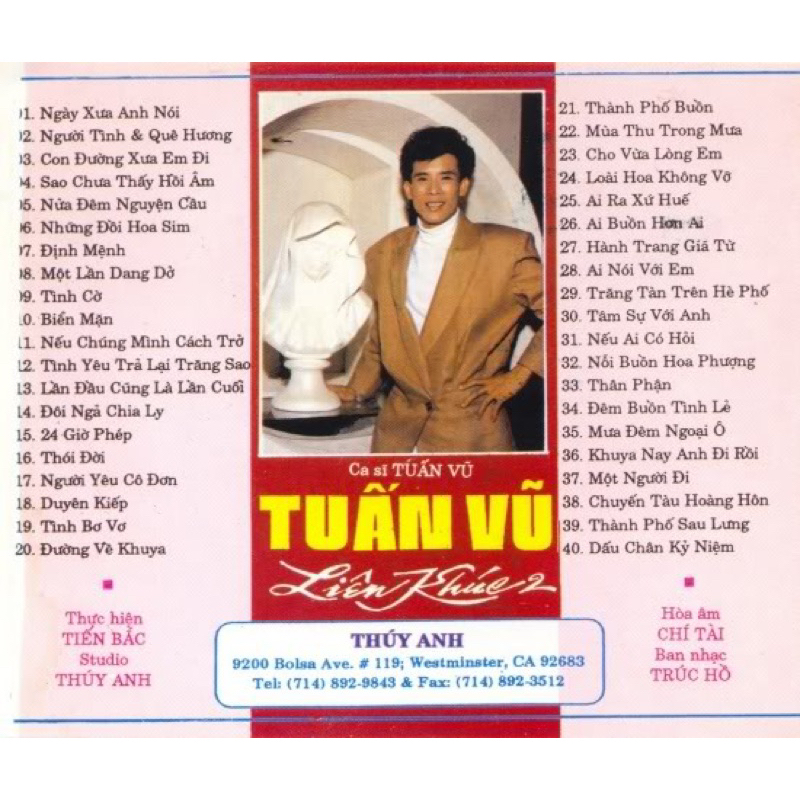 Băng Cassette Liên Khúc Tuấn Vũ 2