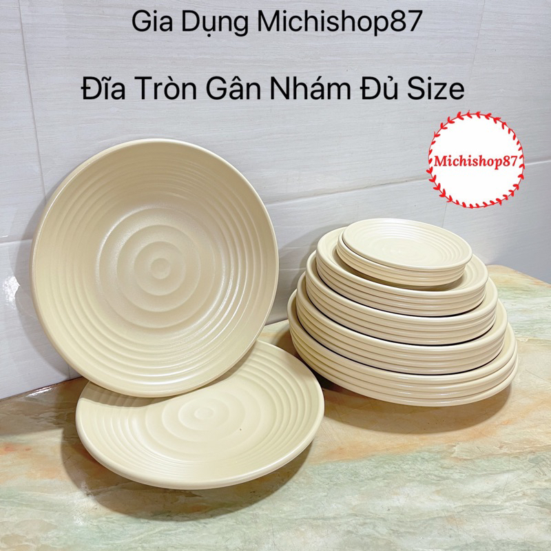 Đĩa Tròn Gân Nhám Loại Dày, Bộ Bát Đĩa Nhựa Phíp Mela…