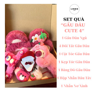 Set Quà Tặng Gấu Dâu Cute LINDO, Quà Tặng Bạn Gái Các Dịp Đặc Biệt 20/10, 8/3, Sinh Nhật, Kỷ Niệm