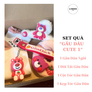 Set Quà Tặng Gấu Dâu Cute LINDO, Quà Tặng Bạn Gái Các Dịp Đặc Biệt 20/10, 8/3, Sinh Nhật, Kỷ Niệm