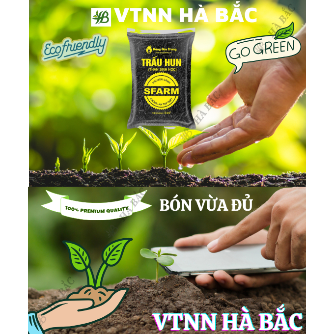 Trấu Hun SFARM 5dm3 Đặng Gia Trang - Giá Thể Trộn Đất Không Lẫn Tạp Chất