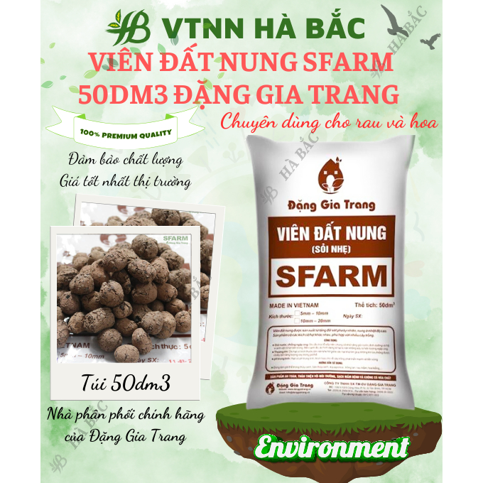 Viên Đất Nung SFARM 50dm3 Đặng Gia Trang - Giữ Nước, Chống Ngập Úng, Thoáng Khí (1 bao hơn 30kg)