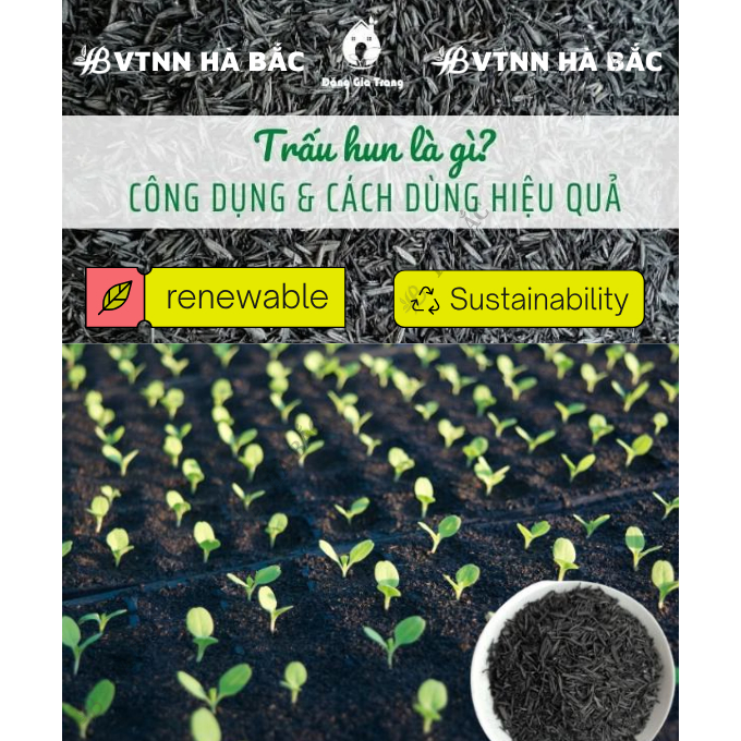 Trấu Hun SFARM 20dm3 Đặng Gia Trang - Giá Thể Trộn Đất Không Lẫn Tạp Chất