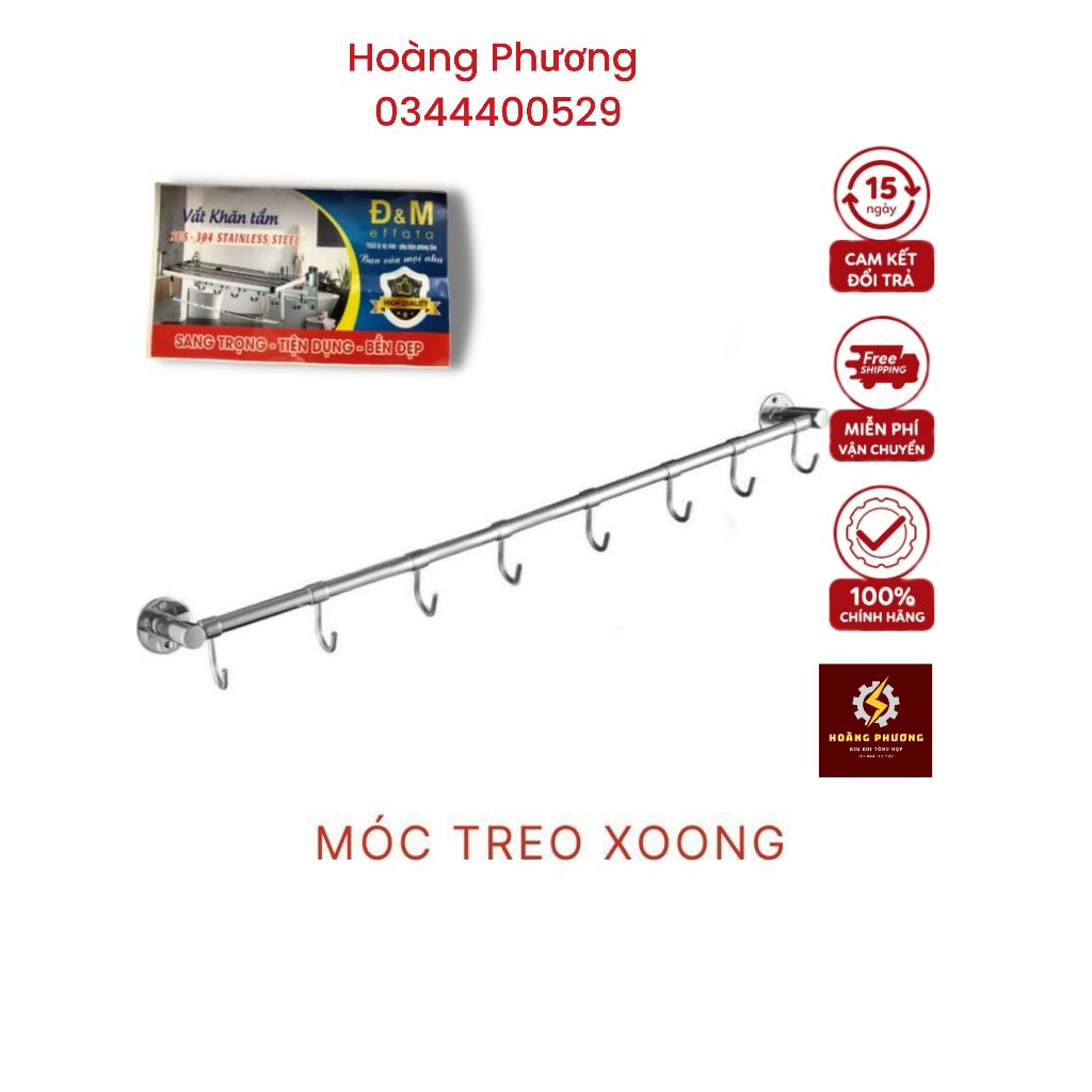 Kệ treo rổ rá, treo đồ dùng inox 304 có 7 móc di chuyển Giá Treo Xoong ...
