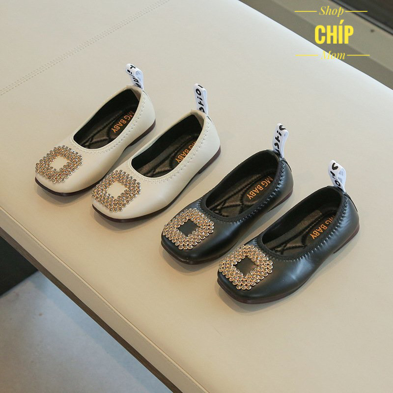giày búp bê bé gái giày bệt cho bé  bo chun êm chân chống trượt MG BABY trnagw đen cho bé từ 1 tuổi  BB3313 ( ảnh thật )