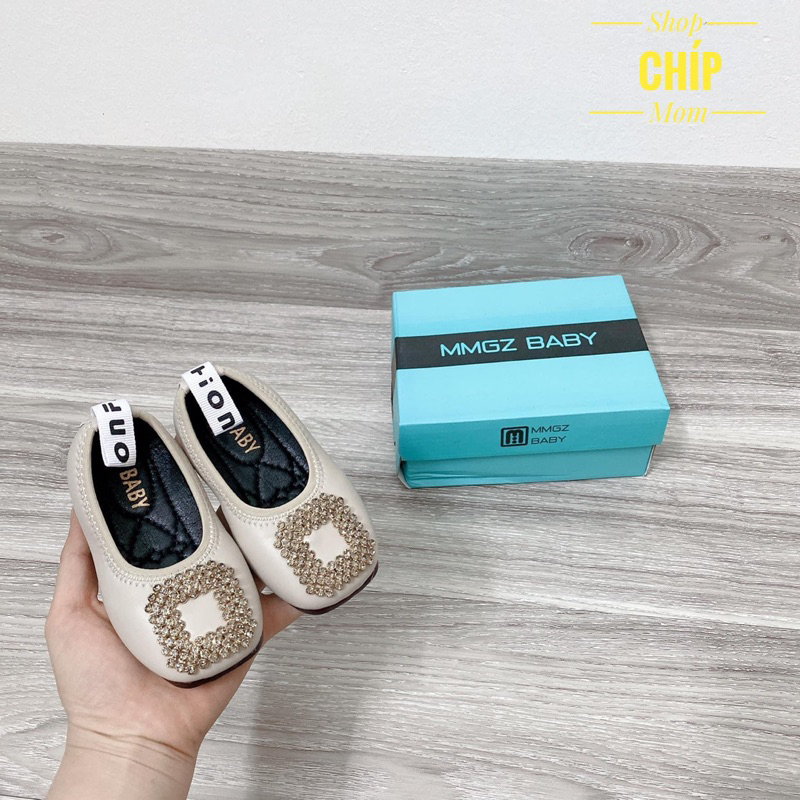 giày búp bê bé gái giày bệt cho bé  bo chun êm chân chống trượt MG BABY trnagw đen cho bé từ 1 tuổi  BB3313 ( ảnh thật )