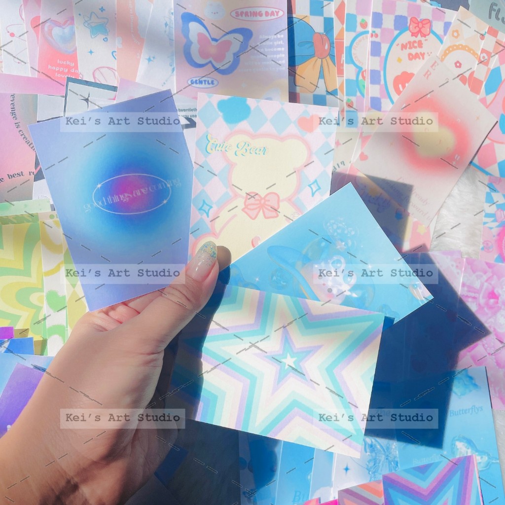 Set 50-100cái giấy biaf lót khung ảnh toploader, album, binder, trang trí sổ,...