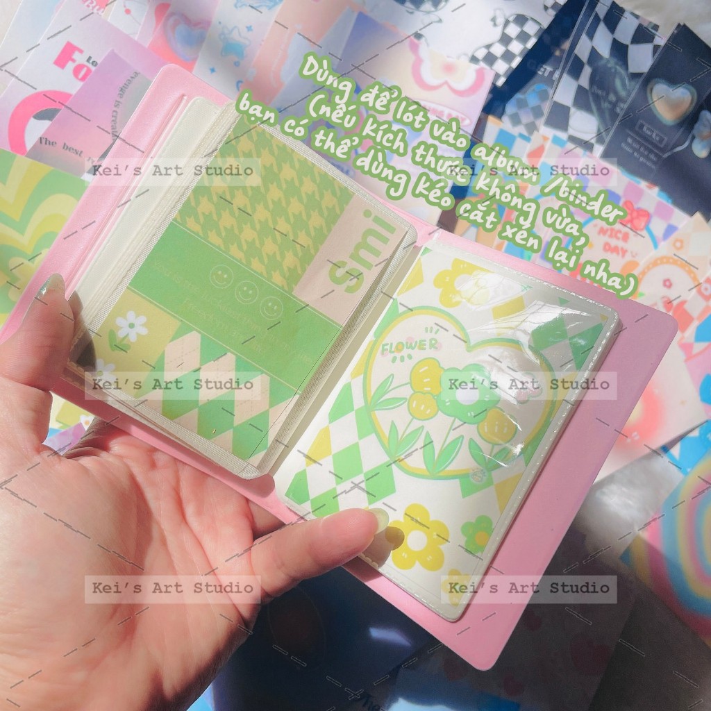 Set 50-100cái giấy biaf lót khung ảnh toploader, album, binder, trang trí sổ,...