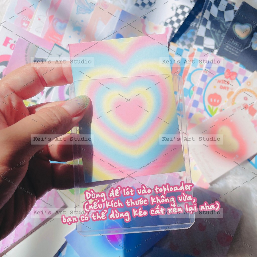Set 50-100cái giấy biaf lót khung ảnh toploader, album, binder, trang trí sổ,...