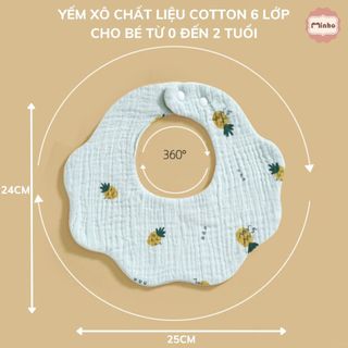 Yếm xô hoa 6 lớp THÊU TÊN bé theo yêu cầu siêu xinh