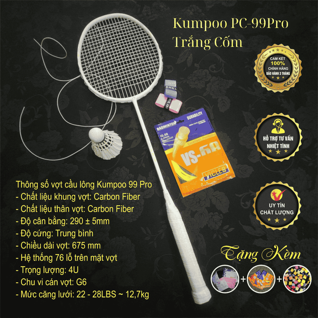 Vợt Cầu Lông Kumpoo PC 99 Pro Cao Cấp Phù Hợp Với Lối Chơi Công Thủ ...