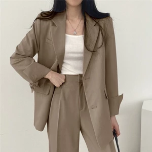 Set Áo VEST NỮ Áo Blazer Nữ 2 CÚC quần ống suông hàng Quảng Châu DÁNG ÁO BASIC vest nữ công sở