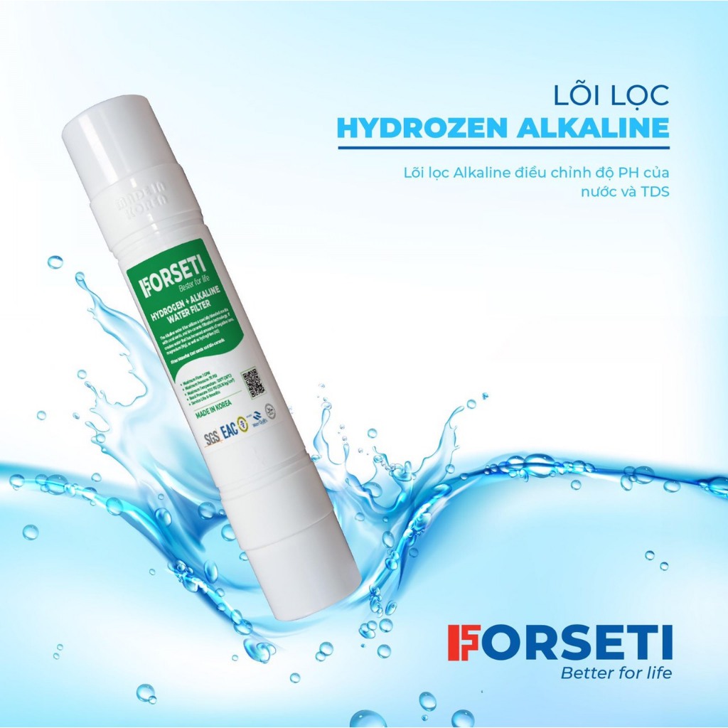 Lõi Hydrogen Alkaline Hàn Quốc Tăng pH Cho Nước Lên 8-10, Tạo Nước Kiềm Tính