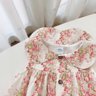 Váy bé gái sát nách cổ sen vintage 1-7 tuổi (9-26kg) N022