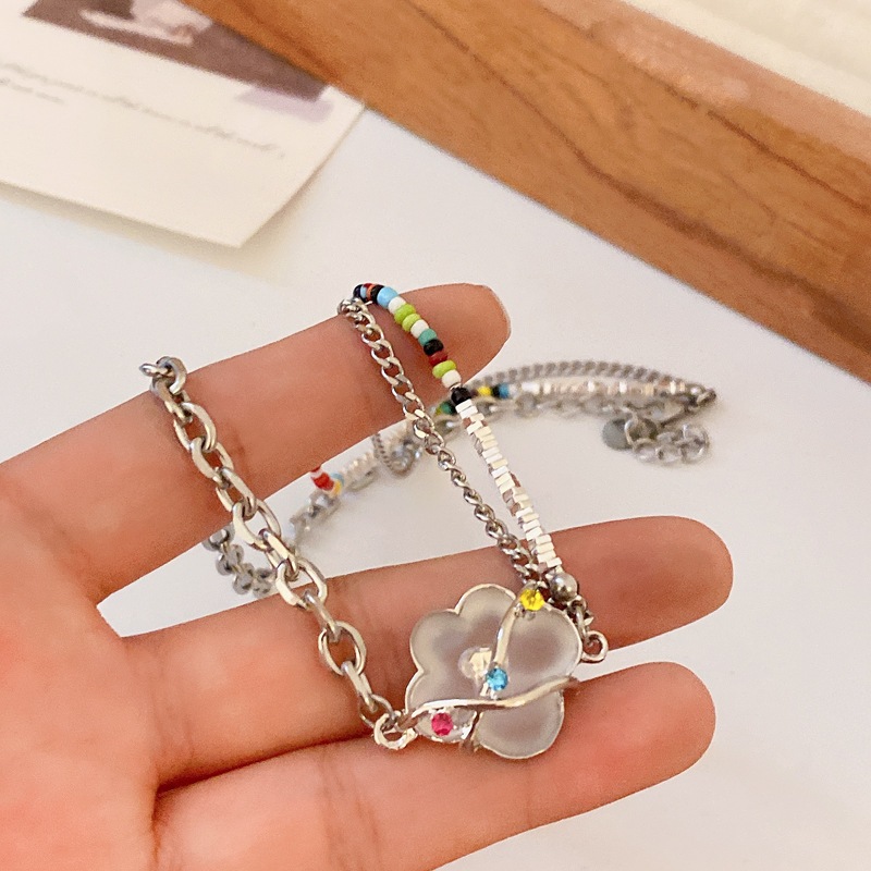Dây chuyền thép titan không gỉ hình đám mây đá rhinestone phong cách cá tính