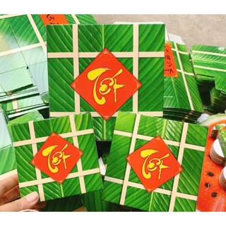 Mô hình bánh chưng,giò,bánh tét,miếng dưa hấu các size bằng hộp giấy gấp tiện lợi trang trí Tết và nhà cửa { H }
