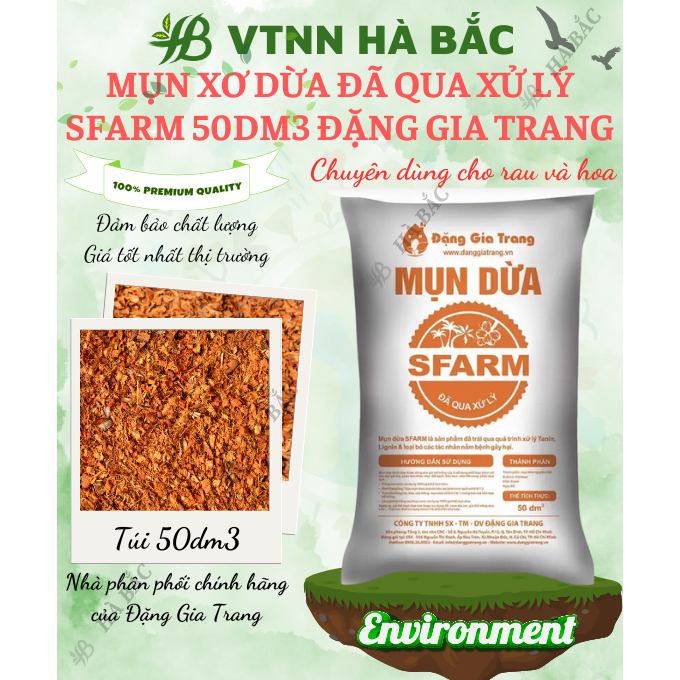 Mụn Dừa, Mụn Xơ Dừa Đã Qua Xử Lý SFARM 50dm3 Đặng Gia Trang - Mụn Dừa Trồng Cây
