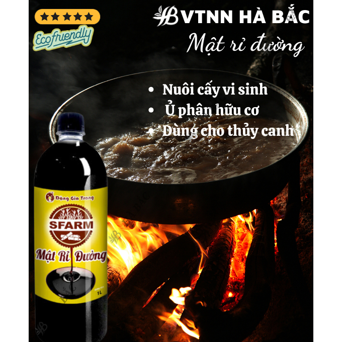 Mật Rỉ Đường SFARM Chai 1 Lít Đặng Gia Trang - Đẩy Nhanh Thời Gian Ủ Phân, Nguồn Dinh Dưỡng Dồi Dào