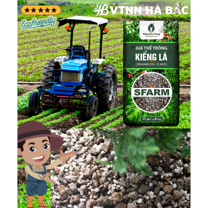 Giá Thể Trồng Kiểng Lá SFARM 17dm3 Đặng Gia Trang - Bảo Vệ Tốt Cho Rễ, Tơi Xốp, Thoáng Khí