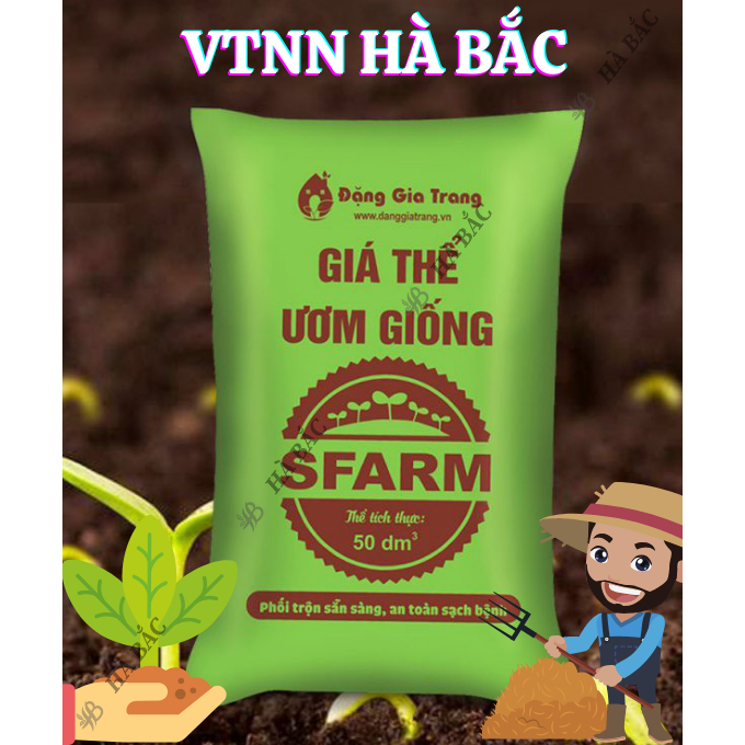 Giá Thể Ươm Giống SFARM 50dm3 Đặng Gia Trang - Nguyên Liệu Hoàn Toàn Hữu Cơ, Cho Giai Đoạn Ươm Giống