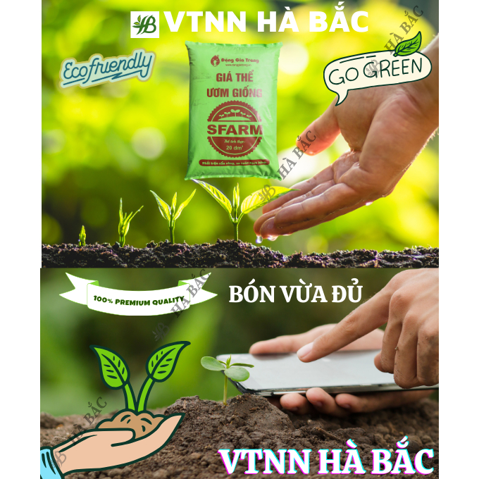 Giá Thể Ươm Giống SFARM 50dm3 Đặng Gia Trang - Nguyên Liệu Hoàn Toàn Hữu Cơ, Cho Giai Đoạn Ươm Giống