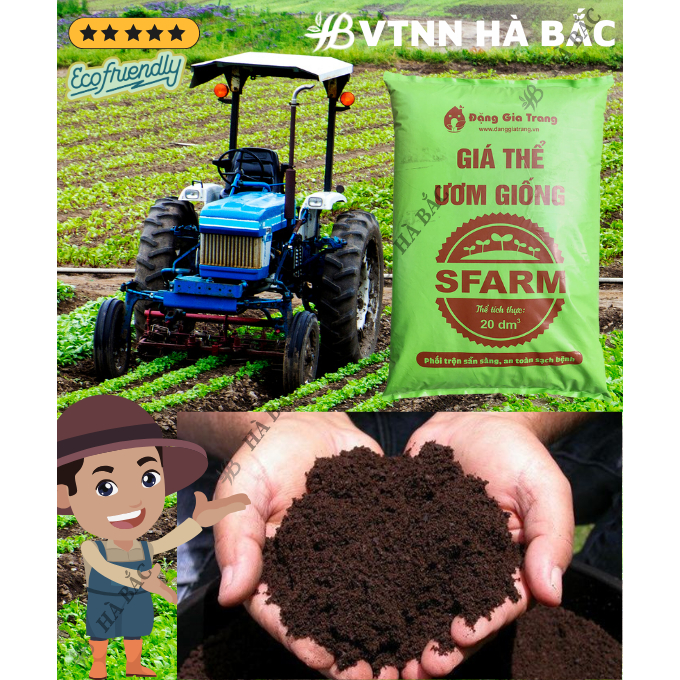 Giá Thể Ươm Giống SFARM 50dm3 Đặng Gia Trang - Nguyên Liệu Hoàn Toàn Hữu Cơ, Cho Giai Đoạn Ươm Giống